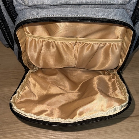 Mancro Diaper Bag Backpack Gray Waterproof Multicompartments Insulated Pockets - Picture 7 of 13